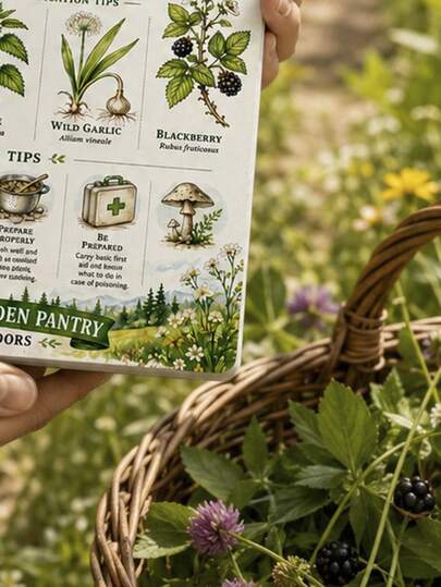 Wild Plant Identification Spiral Coil Outdoor Survival Guide, Suitable For Outdoor Camping, Hiking, Foraging, Wilderness Survival Training, Nature Education, Family Nature Study, Farm Herbal Study, Home Nature Collection; Comprehensive Illustrated Guide To Common Wild Edible Plants, With Identification Features Of Roots, Stems, Flowers And Leaves, Detailed Foraging Techniques