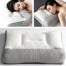 Almohada Cervical Ergonómica de Contorno, Almohada de Soporte de Cuello Suave y No Colapsable para Dormir, Almohada de Cama con Diseño de Doble Zona y Múltiples Posiciones, Almohada Cervical de Cuello, Adecuada para Dormir de Lado, Espalda y Estómago, Almohada para Descanso Nocturno Completo - Blanco - Ver 2