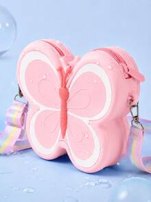 XD New Butterfly-Shaped Silicone Zipper Pouch For Kids, Suitable For Outdoor Use, Can Store Keys, Data Cables, Coins And Rings, Thanksgiving/Valentine's Day/Halloween Birthday Gift Crossbody Bag - Multicolor - View 12