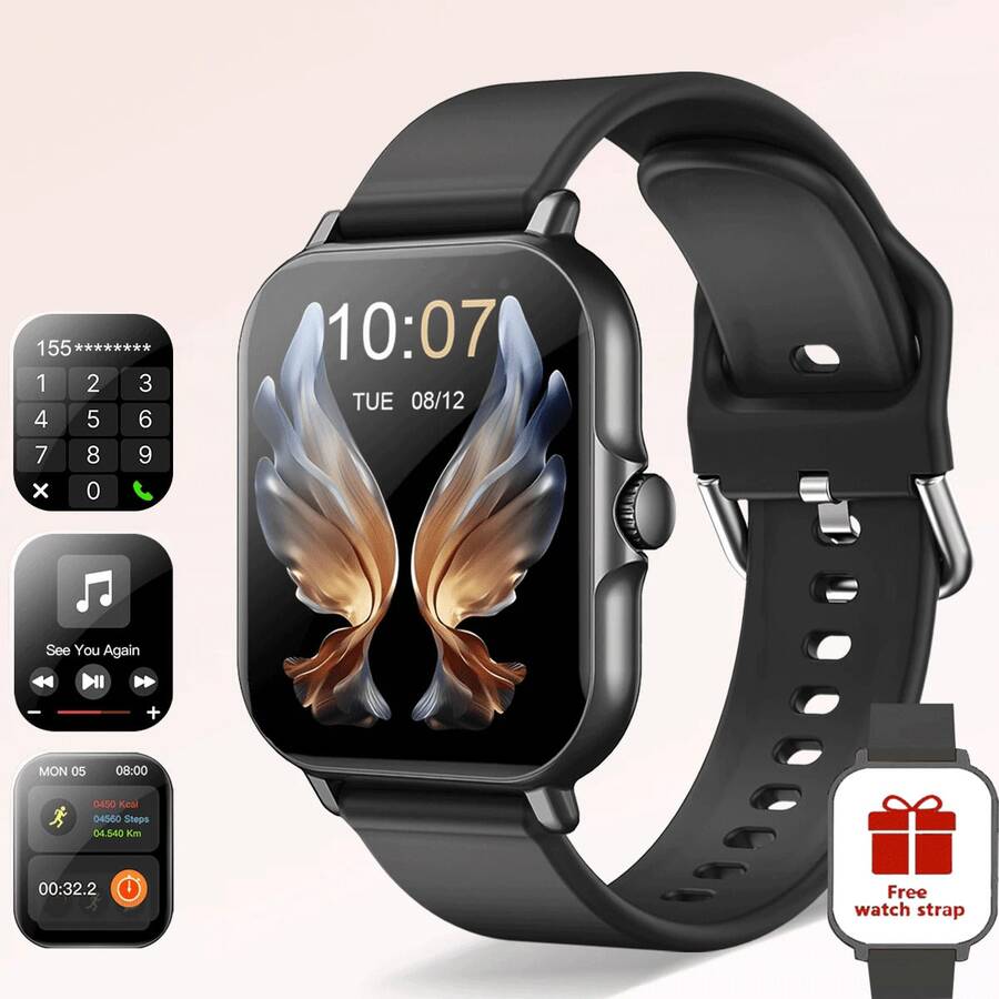 Reloj Inteligente, Llamadas/Marcación Inalámbrica, Múltiples Modos Deportivos, Recordatorio y Rechazo de Llamadas Entrantes, Notificación de SMS, Fondo de Pantalla Personalizable, Compatible con Sistemas IOS/Android - Multicolor - Ver 1