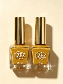 2瓶水性指甲油 LZEZ 新金色蓋 20ml 免烘烤可撕除 長效快乾 柔和色調 水性指甲油 可撕除快乾 多用途 日常配戴 - 芥末黃 - 查看 4
