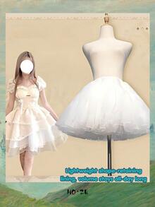 1 pc Rok Dalam Puff Lolita Mesh Berlapis Bulu 45 cm, Kostum Natal, Serbaguna untuk Pertunjukan Panggung - beraneka warna - View 7