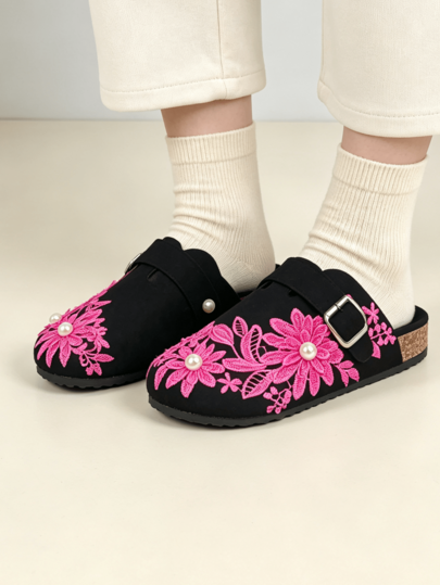 roulvxiang Zapatos tipo mule vintage color caqui para pareja, primavera/verano 2026, sandalias relajadas de estilo Ins con punta cerrada y diseño holgado, suela de corcho clásica y versátil, hebilla metálica ajustable, textura de ante de aspecto premium, amortiguación de corcho con soporte de arco, suela antideslizante duradera, tallas grandes disponibles, efecto estilizante y favorecedor para el pie, tono té con leche suave y versátil, apto para todos los tonos de piel, ideal para crear looks estilo coreano y Maillard, uso diario, desplazamientos y compras