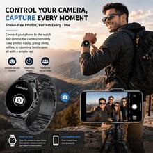 Latest Fashion Tech Design Business Sports Smartwatch With 1.50-Inch Large Screen, LED Spotlight, 250mAh Battery, Full Touchscreen, Round Face, Wireless Calling, Answer/Reject Calls, Call Reminder, Message Notification, Pedometer, Wireless Music, Multiple Sports Modes, Suitable For Men And Women, Birthday Gift For Couples, Elders, Friends, Classmates - View 8