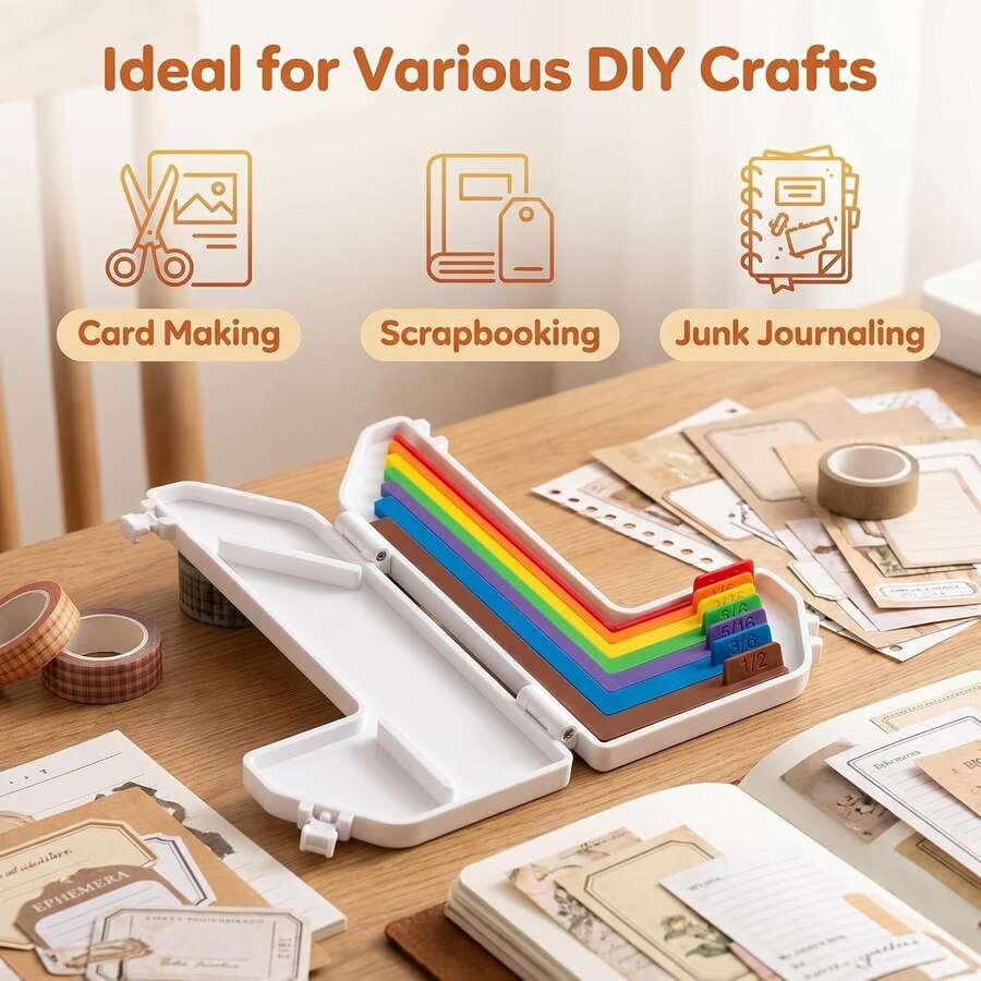 7Pcs PaperCrafting Alignment Guides,Picture FrameMat Board SpacerTool Set With Storage Case,Multicolor L‑ShapeMatting Layer PositioningGuides For Quick Precise Alignment,DIY Artwork PhotoFramingMeasuringKit ForCrafters, Hobbyists,Home Art Decoration - Multi-color - View 1