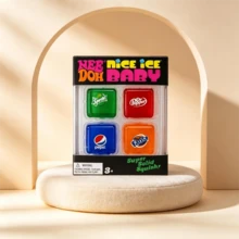 1pc Jelly Transparent Ice Cube Squeeze Toy, Colorful Soda Style Soft Elastic Stress Relief Toy, Adult Emotional Soothing Finger Squeeze Gadget. The Overall Appearance Presents A Clear And Glossy Jelly Texture, Paired With Bright And Saturated Soda Color Scheme, Creating A Refreshing And Eye-Catching Summer Atmosphere, Also A Unique Creative Decoration For The Desktop. Made Of High Elasticity Soft Rubber Material - Multicolor - View 3