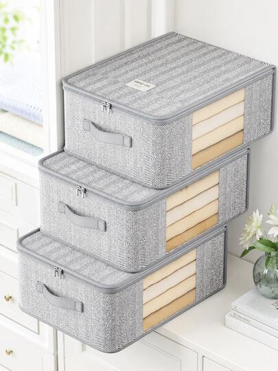 Opbergtas voor kleding thuis, opvouwbare huishoudelijke opbergorganizer voor thuisorganisatie, kleding, dekens, truien, beddengoed, slaapkamer, kussens en kastorganizer