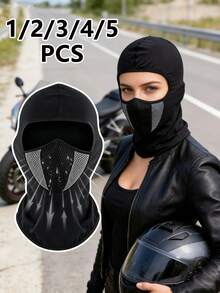 1/2/3/4/5pcs Mesh Breathable Full Face Balaclava, Ventilated Windproof Dustproof Motorcycle Helmet Liner Mask, Sweat-Absorbing Riding Neck Warmer Headgear, Suitable For Motorcycle And Racing - Multicolor - View 1