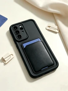 1件卡槽手機殼 DIY 2026 最新熱銷貓咪手機殼 [國際版非本地 Android 手機殼] 相容 Galaxy S26, S25, S24, S24Plus/S24+, S24Ultra, S24FE, S20, S21, S22, S23 矽膠殼 - 黑色 - 查看 4