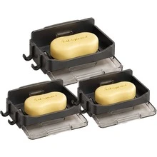 1/3pcs Soap Box Storage Rack, No-Drill Wall-Mounted Bathroom Soap Holder With Drainage, Soap Rack - Multicolor - View 13