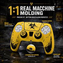 Crimson Bio Hazard Contamination Warning Controller Skin Cover For Playstation 5 Controller, RALAN 1 Controller Protector Case+2 Customised Thumb Grips Caps +Customised Stickers - View 6