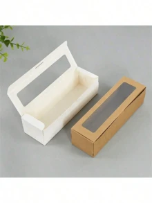 5pcs Transparent Window Gift Boxes, Suitable For Party Favors, Weddings, Birthdays, Holiday Celebrations, Sturdy Cardboard With Clear Lid, Elegant Gift Boxes - Multicolor - View 4