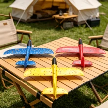 48cm Foam Airplane, 2 Flight Modes, Manual Throw Game And Outdoor Gliding Model, Indoor And Outdoor Use, Ideal Christmas And Halloween Gift (Random Color) - Multicolor - View 1