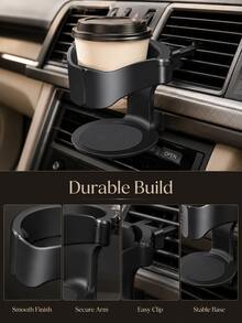 Car Air Vent Cup Holder, Multi-Function Beverage & Coffee Cup Holder, Stable Anti-Shake Convenient Placement, Car Interior Storage Accessory, Universal Black Cup Holder - A - View 5