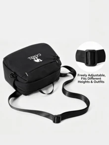 CAMEL CROWN Unisex Crossbody Bag, Outdoor Sports Fitness Cycling Casual Small One Shoulder Chest Bag - Black - View 4