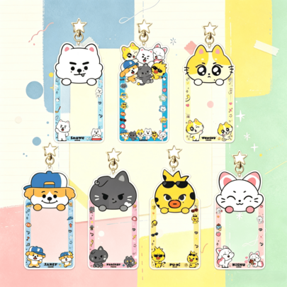line friends EN K-Pop Cute Cartoon Acrylic Photocard Holder Keychain, Insert Card Photo Frame Bag Pendant, Portable ID Bus Card Protector, Fan Merch, Concert Gathering Decor, Birthday Gift, Holiday Party Favor & Daily Key Accessory