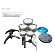 Musical Instrument, Suitable For Beginners And Drumming Enthusiasts, Drum Set Model, Percussion Instrument, Toy Drum Set, Musical Toy, Gift For Boys And Girls, Birthday Gift, Entertainment Instrument, Yellow, Black, Pink - Multicolor - View 12