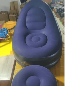 2pcs Slouchy Sofa Inflatable Chair Foldable Lounge Chair (Sofa + Footstool) Outdoor Sofa Bed With Footstool, Indoor/Outdoor Portable Foldable Inflatable Pad Nap Leisure Chair Set - Multicolor - View 6