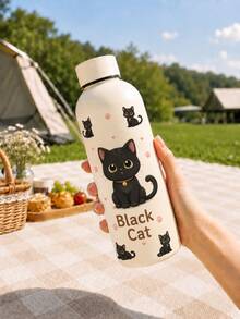 1pc 500ML/17oz Puppy Series Water Cup, Double-Wall Stainless Steel Insulated Cup, Cold-Preserving Cup, Vacuum Flask And Thermal Bottle, Travel And Outdoor Use Cup, Gym And Outdoor Sports Cup, Coffee Cup, Flat Bottom Cup, Car Cup, Winter And Summer Drinkware, Back To School, Birthday Gift, Holiday Gift Design, Suitable For Graduation, Travel, Camping, Birthday, Dorm, Summer, Anniversary, Gift, Living Room, Kitchen Essential, Cup - View 3