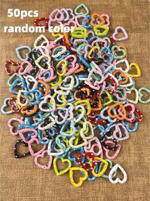 20/10 buah Gesper Cincin Hati Kartun Warna Acak yang Dapat Diatur, Cocok untuk Perhiasan, Pakaian, DIY Liburan, Aksesoris Gantungan Kunci, Lukisan Cakar Kucing - Gantungan kunci berbentuk hati - View 15
