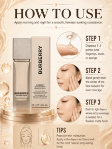 Burberry Bobbery Foundation C20 (Ukuran Penuh 30ml, Sampel 5ml), Pengontrol Minyak Tahan Lama 24 Jam, Perlindungan Matahari, Penutup Noda, Hasil Akhir Matte Alami, Pengontrol Minyak, Cocok untuk Kulit Berminyak dan Kombinasi - Abad ke-20 - View 11