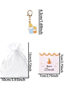 30/15/3pcs Diwali Gift Set, Including Candle Keychain, Hug Card "Happy Diwali", Festive Commemorative Gift, Suitable For Family Gatherings And Party Decorations, Commemorative Gifts, And Themed Party Thank-You Gifts. - Multicolor - View 11