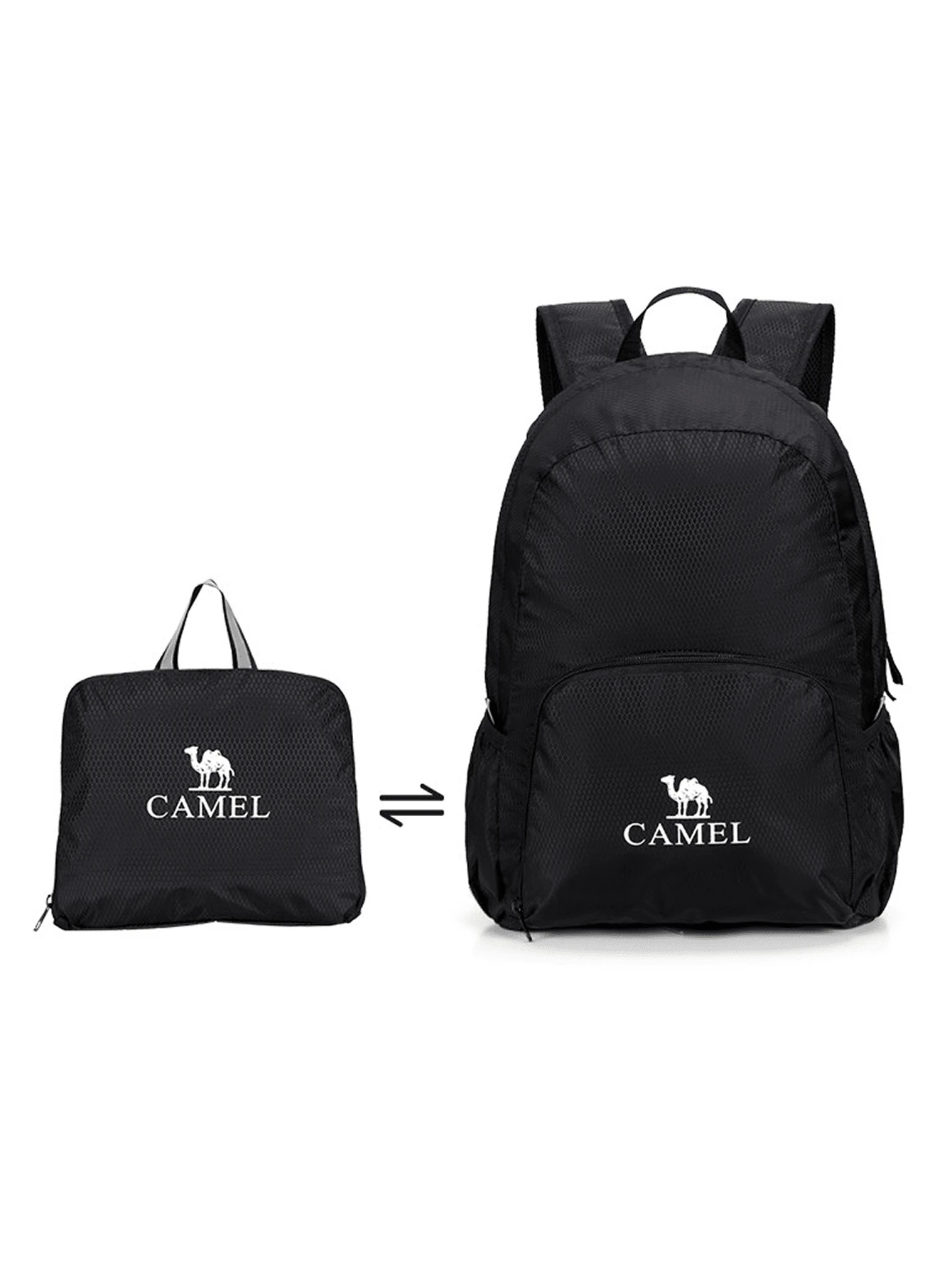 CAMEL CROWN Leisure Sports Backpack Outdoor Cycling Hiking Mountaineering Bag Lightweight Travel Backpack - Black - View 1