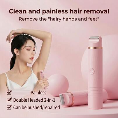 2-In-1 Electric Hair Removal Set For Women, Electric Epilator For Women/Multifunctional Electric Shaving Set/Bikini Trimmer, Bikini Scissors, Eyebrow Scissors, Hair Scissors, Suitable For Armpits, Legs, Arms, Face, Ideal Gift For Women