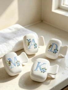 Little Elf Blue Letter Toothbrush Holder - Toothbrush Cover, Cute Design Travel And Home Storage Box With Transparent Lid, Protects Toothbrush Head, Compact Portable Design Convenient To Carry, Protects Toothbrush Head, Features Dual Drainage And Ventilation, Suitable For Home, Dorm And Travel Use | Cute Toothbrush Head Storage Box, Suitable For Bathroom Storage, Suitable For Home And Dorm Use, Back To School, Outings, Back To School, Teacher Gift - Multicolor - View 5