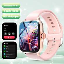 Reloj inteligente, Llamada/Marcación inalámbrica, Múltiples modos deportivos, Recordatorio y rechazo de llamadas, Notificación de SMS, Fondo de pantalla personalizable, Compatible con iPhone/Android - Multicolor - Ver 11