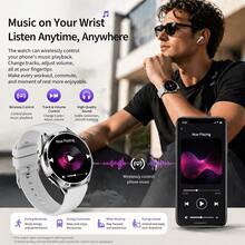 Latest Fashion Tech Design Business Sports Smartwatch With 1.50-Inch Large Screen, LED Spotlight, 250mAh Battery, Full Touchscreen, Round Face, Wireless Calling, Answer/Reject Calls, Call Reminder, Message Notification, Pedometer, Wireless Music, Multiple Sports Modes, Suitable For Men And Women, Birthday Gift For Couples, Elders, Friends, Classmates - View 7
