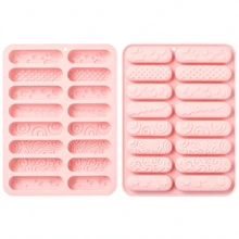 1pc 16-Cavity Different Texture Long Bar Mold, Silicone Chocolate Cookie Mold, Long Bar Candy Baking Mold, Suitable For Making Cheese Sticks, Soft Candy, Chocolate Bars, Crayons, Cupcake Decorations - View 7