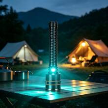1pc High Power LED Flashlight, USB Rechargeable, Powerful Tactical Flashlight, Ultra Long Range, Strong Light Illumination, Outdoor Fishing Light - Black - View 7