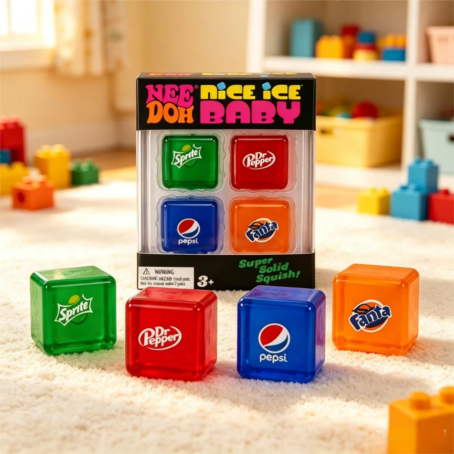 1pc Jelly Transparent Ice Cube Squeeze Toy, Colorful Soda Style Soft Elastic Stress Relief Toy, Adult Emotional Soothing Finger Squeeze Gadget. The Overall Appearance Presents A Clear And Glossy Jelly Texture, Paired With Bright And Saturated Soda Color Scheme, Creating A Refreshing And Eye-Catching Summer Atmosphere, Also A Unique Creative Decoration For The Desktop. Made Of High Elasticity Soft Rubber Material - Multicolor - View 1
