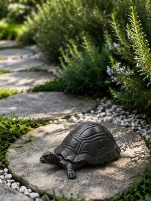 1pc Cast Iron Turtle Hidden Key Box, Weatherproof Rust-Proof Outdoor Spare Key Box, Garden Turtle Invisible Key Storage Box, Compact Secret Storage, Suitable For Yard, Patio, Flower Pot, Pool, Vase, Home, Office Decoration - Multicolor - View 3
