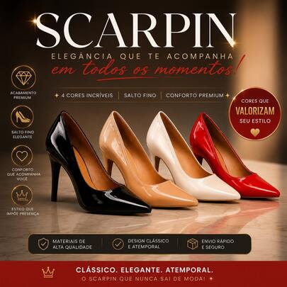 Combo Scarpin Salto Alto 4 pares cores diferentes