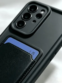 1件卡槽手機殼 DIY 2026 最新熱銷貓咪手機殼 [國際版非本地 Android 手機殼] 相容 Galaxy S26, S25, S24, S24Plus/S24+, S24Ultra, S24FE, S20, S21, S22, S23 矽膠殼 - 黑色 - 查看 3