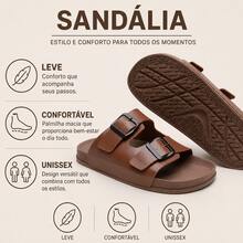Unisex Adjustable  Sandal, Plain, Casual - 咖啡棕 - 查看 5