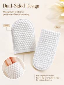 U-förmige Finger-Stil Make-up Entferner Pads, geeignet für Augen-, Lippen- und Gesichts-Make-up Entfernung. 3-in-1 Make-up Entferner und Reinigungspads, weiches und verdicktes Design. Geeignet zum Entfernen von Augen-Make-up, Lippenstift, Foundation und anderen Kosmetika. Beauty-Tool. - Übersicht 6