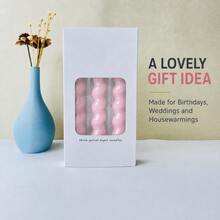 1 Box 3pcs Twisted Spiral Taper Candles, 18cm/7.1in, 2cm Base Diameter, Smokeless & Dripless, Unscented Decorative Dinner Candles For Wedding, Table Centerpiece & Home Decor - Pink - View 4