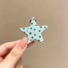 2pcs New Fashion Star & Polka Dot Hair Clips For Women, Personalized Seamless Bangs Clips, Simple Side Hair Clips, Sweet Hair Accessories For Ladies And Girls - Multicolor - View 5