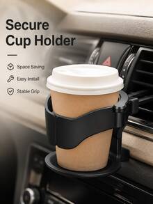 Car Air Vent Cup Holder, Multi-Function Beverage & Coffee Cup Holder, Stable Anti-Shake Convenient Placement, Car Interior Storage Accessory, Universal Black Cup Holder - A - View 3