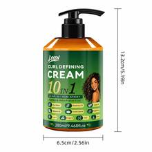 Creme Modelador de Cachos 10 em 1 - 9,46 Oz. Contém Alecrim, Óleo de Butternut, Óleo de Rícino e Outros Ingredientes Nutritivos, Controla Efetivamente o Frizz, Hidrata e Modela os Cabelos, Proporciona Fixação Elástica Duradoura. Adequado para Cabelos Ondulados e Cacheados: Volumizador, Hidratante, Brilhante, Elástico, Uma Escolha Ideal para Modelagem Diária - Traje formal - Visão 8