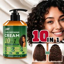 Creme Modelador de Cachos 10 em 1 - 9,46 Oz. Contém Alecrim, Óleo de Butternut, Óleo de Rícino e Outros Ingredientes Nutritivos, Controla Efetivamente o Frizz, Hidrata e Modela os Cabelos, Proporciona Fixação Elástica Duradoura. Adequado para Cabelos Ondulados e Cacheados: Volumizador, Hidratante, Brilhante, Elástico, Uma Escolha Ideal para Modelagem Diária - Traje formal - Visão 2