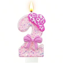 粉色亮片牛仔風數字0生日蠟燭 - 生日蠟燭 - 查看 10
