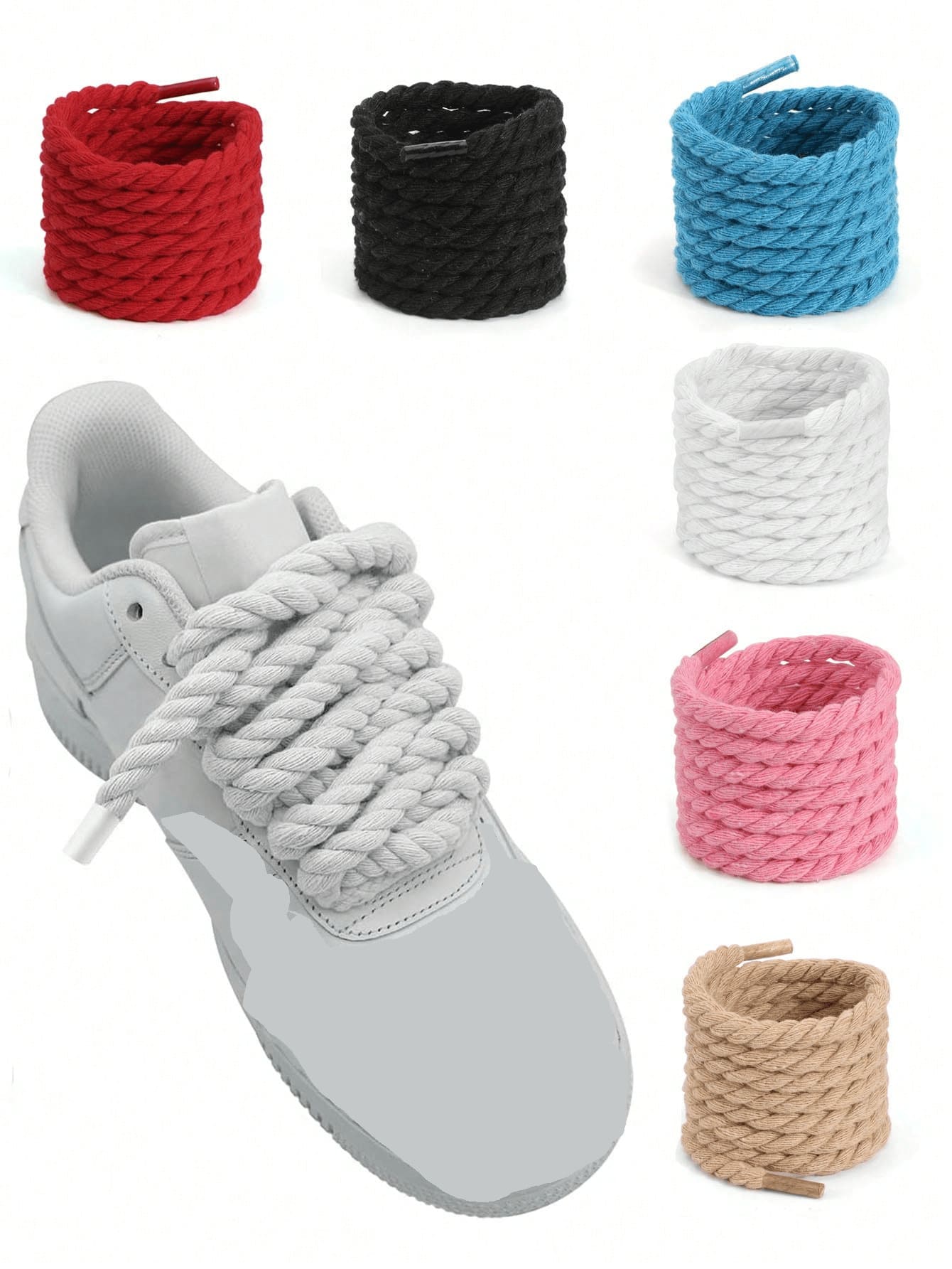 1 Pair Thick Round Shoelaces, Thick Cord Shoelaces, Suitable For Sneakers, Casual Shoes, Ideal For DIY Customization Of Sportswear And Shoes For Daily Wear, Shoe, Spring Summer Picks, Brides Maid Gifts, Room, Bedroom Decor, Bedroom Decor, Beach, Travel, For Men, For Women, Vacation,Women's Day,Travel Essentials,Wedding Favours,Y2k,Bedroom,Car Accessories Women,Kitchen Decor,Cute Stuff,Mother's Day Gift,Bedroom Decor,Garden,Kitchen Decor,Summer,Beach,Travel Essentials,Room Decor,Squishy,Graduation,Shoe Rack,Storage Saver,Outdoor,Garden,Travel Essential,Portable,Beach Essential,Graduation Season,Commencement,Graduation Ceremony,Graduation Gift,Graduation Present,Graduation Gift,Graduation Present,Congrats Grad,Congratulations Graduate,Valedictorian,Finish School,Graduation Party - Multicolor - View 1