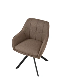 Goeurvant Modern Grid-Stitched Upholstered 360° Swivel Dining Chairs With Armrests And Removable Cushion For Dining Room, Living Room, Office - Set Of 2 / Set Of 4 / Set Of 6-Mocha Brown/Textured Fabric - Mokkabraun - View 8
