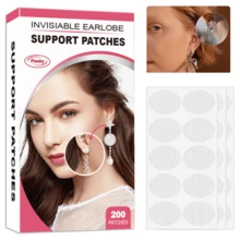 200pcs Transparent Invisible Ear Lobe Protection Stickers For Women, Breathable And Durable Ear Piercing Hole Expansion Prevention Patches - Multicolor - View 1