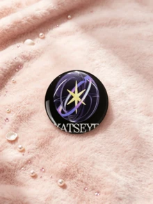 1/6Pcs 4.4cm Katseye Mixed Design Button Pins K-Pop Q Character, Lightstick, Snack & Graffiti Lapel Brooches, Fashion Style Badges Suitable For Backpacks And Bag Charms - Multicolor - View 13