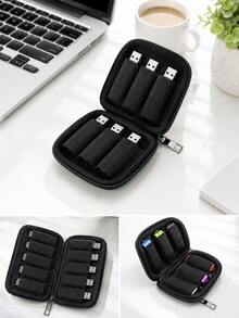 USB Flash Drive Storage Box 6/10 Slots U Disk Organizer Bag Portable Memory Card Storage Pouch Elastic Slot U Disk Storage Bag Zipper Electronic Accessories Organizer Bag Suitable For Office Travel Home USB Storage Drive Protective Bag - View 2